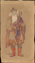 Tsar Berendey. Costume design for the theatre play Snow Maiden by Alexander Ostrovsky.