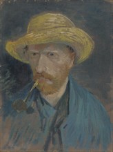 Self-Portrait with Straw Hat and Pipe.