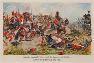The attack of the French hussars on the 2nd Pomeranian Battalion. Dannigkow-Möckern, 5 April 1813.