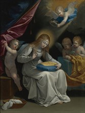 The Virgin Sewing, Accompanied By Four Angels (La Couseuse).