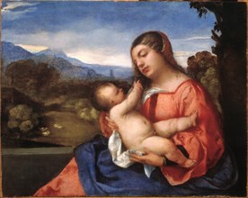 Madonna and Child in a Landscape.