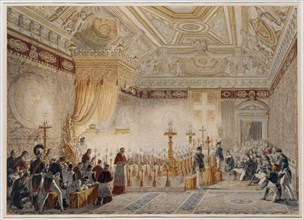 Chapelle Ardente of Louis XVIII at the throne room of the Tuileries on September 1824.