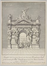 Triumphal Arch at West End of Westminster Hall for the Coronation of George II and Queen Caroline.