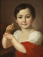 Portrait of Countess Lidia Alexeevna Gorchakova (1807-1826) with Canary.