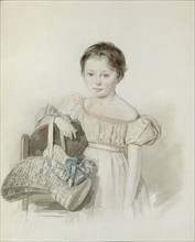 Portrait of a Girl With Hat In Her Hand.