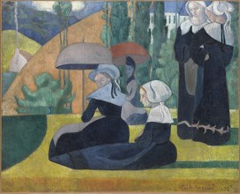 Breton Women with Umbrellas.