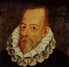 Portrait of Miguel de Cervantes Saavedra (1547-1615) Detail.