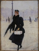 Parisian woman, Place de la Concorde.