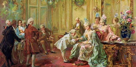 The presentation of the young Mozart to Mme de Pompadour at Versailles in 1763.