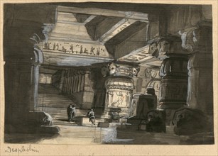 Stage design for the opera Die Zauberflöte by Wolfgang Amadeus Mozart, Théâtre Lyrique in Paris.