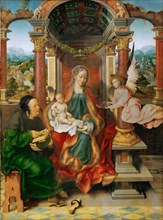 The Madonna and Child with Saint Joseph (Winged Altar, central panel).
