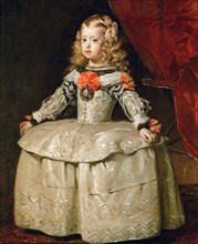 Portrait of the Infanta Margaret Theresa (1651-1673) in a white Dress.