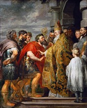 Saint Ambrose and Emperor Theodosius I.