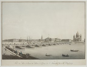 View of the Saint Isaac's Bridge in Petersburg.