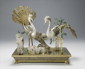 Table decoration in the form of a pair of birds, 1740-1750s.