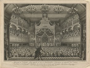 The royal couple at the theater performance in the Amsterdam Schouwburg on June 1, 1768, 1768.