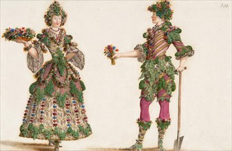 Gardeners. Costume design for Carnival celebrations of the Vienna court, c. 1680.