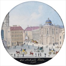 The Saint Michael Square in Vienna, ca 1835.