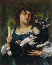 The Village Girl with a Goatling (La villageoise au chevreau), 1860.