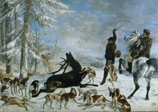 The kill of deer (L'Hallali au cerf), ca 1867.