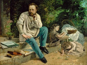 Pierre-Joseph Proudhon and his children, 1865.
