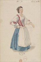 Costume design for the opera Louise Miller by Giuseppe Verdi, Paris Opéra, 02.02.1853, 1853.