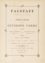Opera Falstaff: first edition of the original version, 1893.