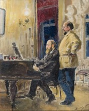 Pyotr Antonovich Spiro at piano and Savva Mamontov, 1882.