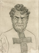 Self-caricature in the role of Don Alvaro in Opera La forza del destino by Giuseppe Verdi, 1918.