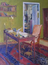 Alexander Pushkin's study at the Mikhaylovskoye estate, 1950.