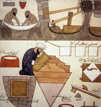 The preparation of the pulp and papermaking in the Islamic World, 19th century.