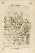 Illustration from Theatrum Instrumentorum Et Machinarum by Jacques Besson, 1582.