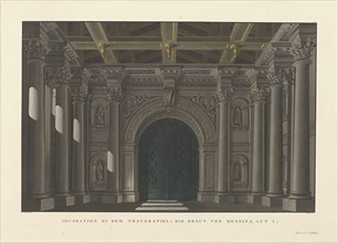 Stage design for the tragedy The Bride of Messina by Friedrich Schiller, 1824.