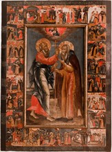 John the Apostle appearing to Saint Abraham of Rostov, Early 18th cen.