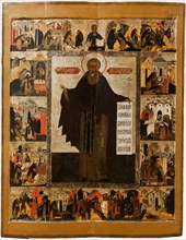 Saint Abraham of Rostov with scenes from his life, Mid of 17th cen.