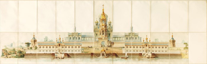 Architectural study for a Russian monastery.