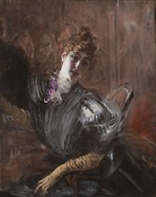 Young Woman, seated, wearing gloves, ca 1897.