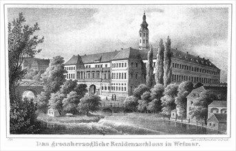 The Weimar City Castle. From: Thüringen und der Harz.. by Friedrich von Sydow, 1839.