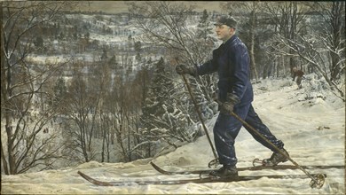 Kliment Voroshilov on a skiing trip, 1937.