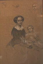 Mathilde Wesendonck (1828-1902) with her son Guido, 1856.
