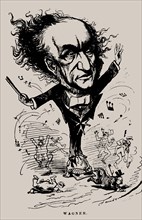 Richard Wagner as Conductor. Caricature in the Figaro, 1876.