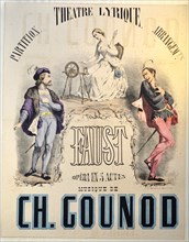 Premiere Poster for the opera Faust by Charles Gounod at the Théâtre Lyrique, March 19, 1859, 1859
