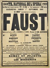 Poster for the Opera Faust by Charles Gounod at the Théâtre national de l'Opéra, September 1900, 1