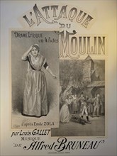 Poster for the Opera L'attaque du moulin by Alfred Bruneau, 1893.