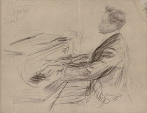 Alexander Scriabin (1872-1915) at the grand piano, 1909.