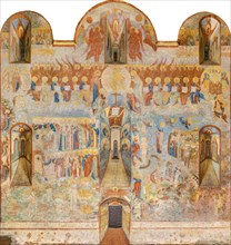 The Last Judgment. Fresco of the Saint Sophia Cathedral, Vologda, 17th century.