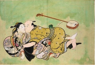 A man and geisha, ca 1714.