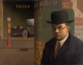Self-Portrait in Front of an Advertising Column, 1926.