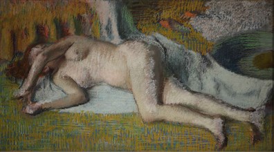 Rest after the bath (Après le bain femme nue chouchée), 1885-1887.