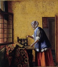 Woman Weighing Gold, ca 1662.